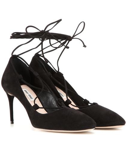 Loewe Suede Lace-up Pumps