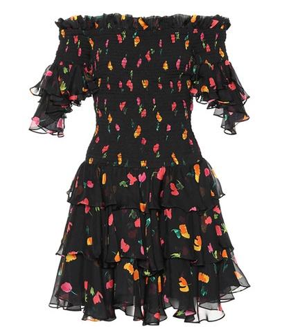 Caroline Constas Kennie Floral Silk Dress