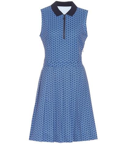 Saint Laurent Printed Pleated Golf Dress