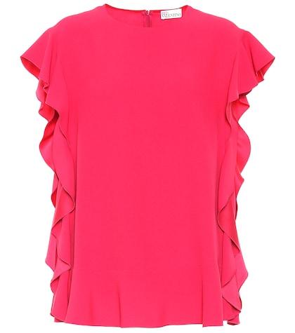 Roger Vivier Ruffled Crêpe Top