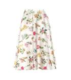 N21 Floral-printed Satin Midi Skirt