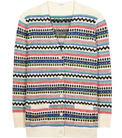 Saint Laurent Metallic Mohair And Wool-blend Cardigan