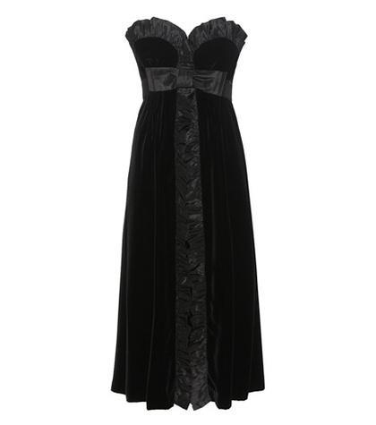 Roger Vivier Strapless Velvet Dress