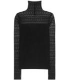 Polo Ralph Lauren Lace-panelled Silk-blend Sweater