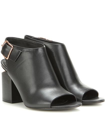 Maison Margiela Nadia Leather Peep-toe Ankle Boots