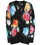 Valentino Garavani Rose Intarsia Mohair-blend Cardigan