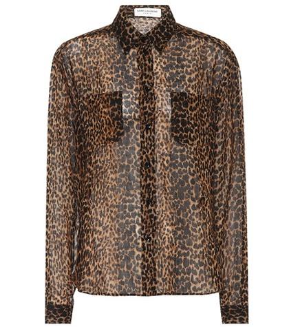 Saint Laurent Leopard-print Virgin Wool Shirt