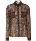 Saint Laurent Leopard-print Virgin Wool Shirt