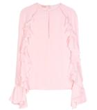 Stuart Weitzman Flounced Silk Top
