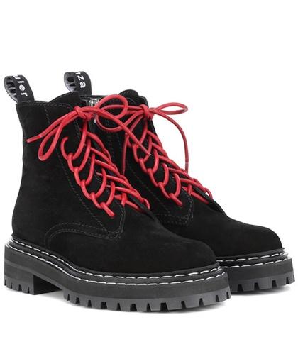 Valentino Lace-up Suede Ankle Boots