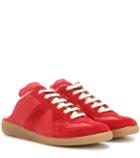 Maison Margiela Backless Leather And Suede Sneakers
