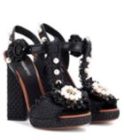 Dolce & Gabbana Embellished Rafia Sandals