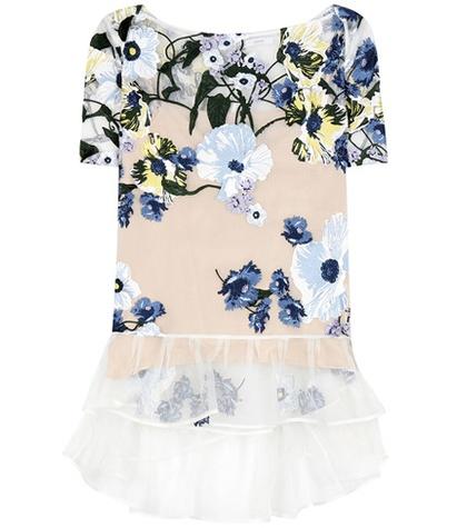 Erdem Noelle Embroidered Silk-organza Top