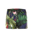 For Restless Sleepers Printed Silk-twill Shorts