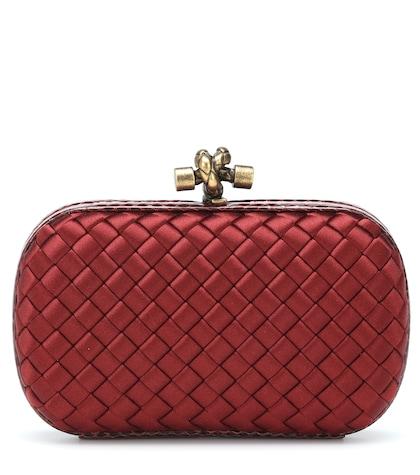 Bottega Veneta Knot Snake-trimmed Satin Box Clutch