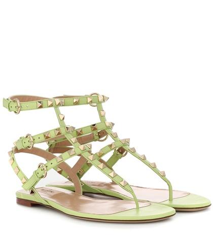 Gucci Valentino Garavani Rockstud Leather Sandals