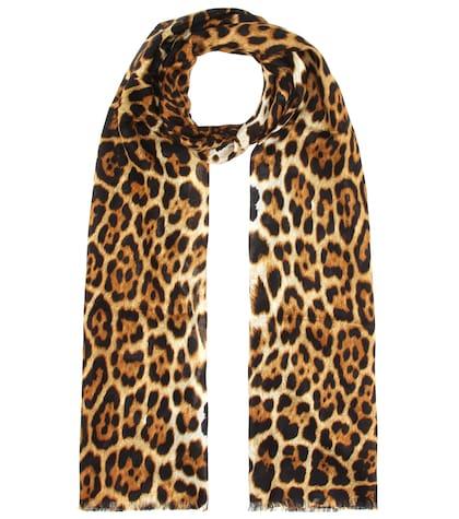 Bottega Veneta Leopard Print Silk Scarf