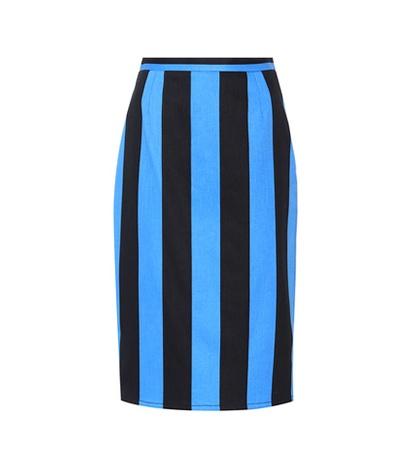 Prada Striped Cotton-blend Skirt