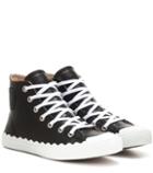 Chlo High-top Leather Sneakers