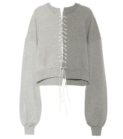 Unravel Lace-up Cotton Sweatshirt