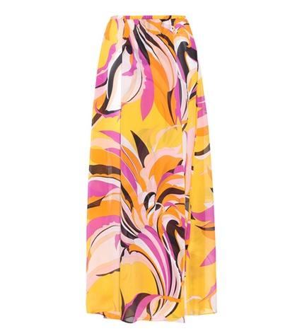 Emilio Pucci Beach Printed Silk Skirt
