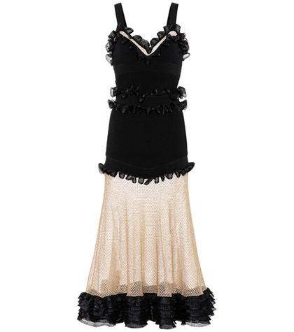 Alexander Mcqueen Silk-blend And Mesh Dress