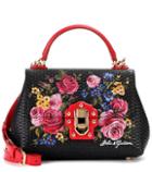 Dolce & Gabbana Lucia Floral Leather Handbag