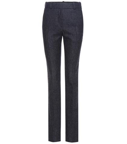 Victoria Beckham Slim Check Wool Trousers