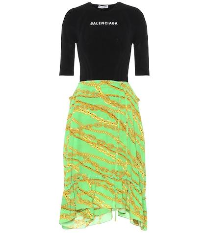 Les Rveries Jersey And Silk Crêpe Midi Dress