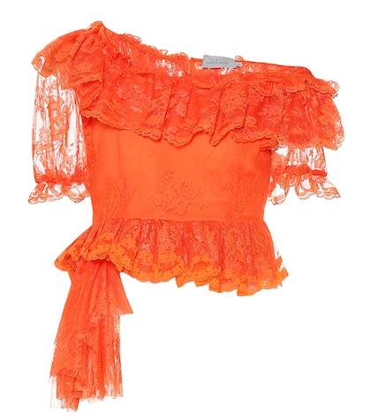 Preen By Thornton Bregazzi Iris Floral Lace Crop Top