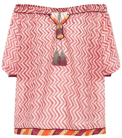 Talitha Cotton And Silk Off-the-shoulder Top
