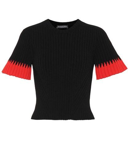 Alexander Mcqueen Ribbed Bell-sleeve Sweater