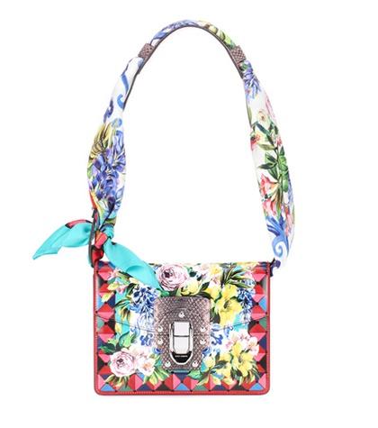 Dolce & Gabbana Lucia Printed Leather Shoulder Bag
