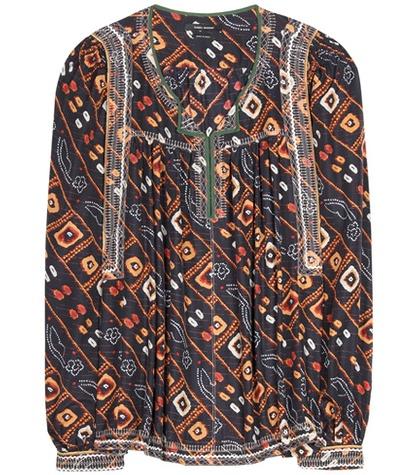Isabel Marant Tyron Embroidered Silk Blouse