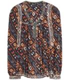 Isabel Marant Tyron Embroidered Silk Blouse