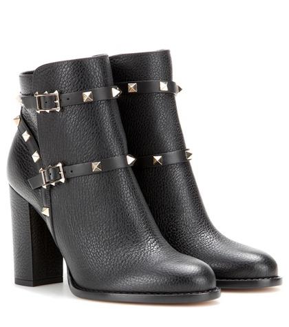 Bottega Veneta Valentino Garavani Rockstud Leather Ankle Boots