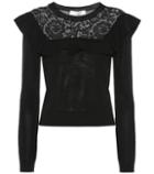 Valentino Lace-trimmed Cotton Sweater