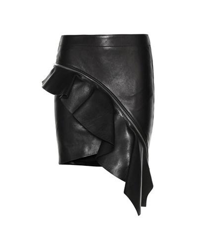 Saint Laurent Asymmetric Leather Skirt