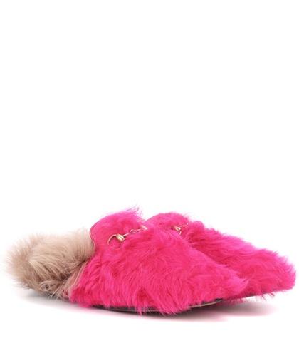 Gucci Princetown Shearling Slippers