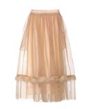 Linda Farrow Feather-trimmed Tulle Skirt