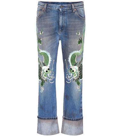 Gucci Embroidered Boyfriend Jeans