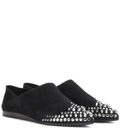 Wood Wood Liberty Fold Embellished Suede Shoes