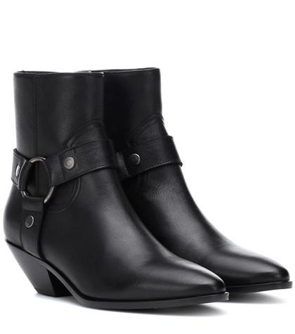 Saint Laurent West Harness Leather Ankle Boots