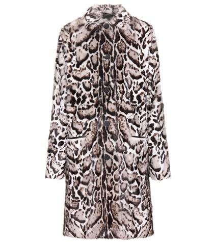 Stella Mccartney Jaguar Printed Fur And Leather Coat