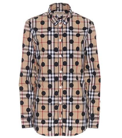 Burberry Polka-dot Check Cotton Shirt