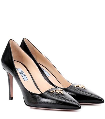 Prada Leather Logo Pumps