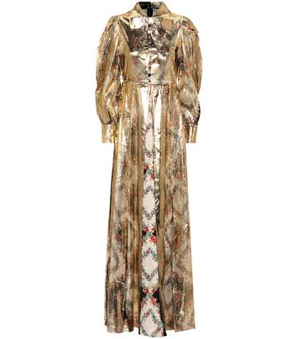 Gucci Silk-trimmed Metallic Gown