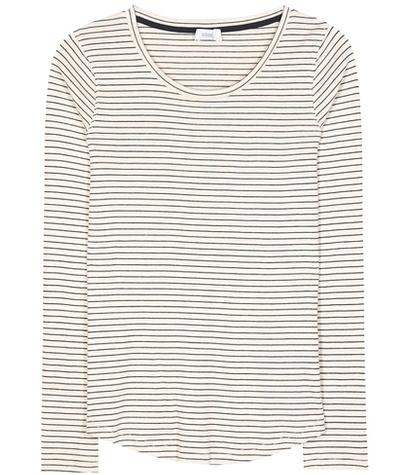Closed Striped Cotton-blend Top