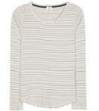 Closed Striped Cotton-blend Top