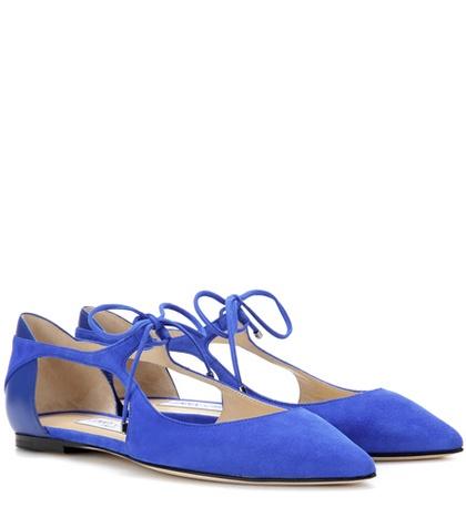 Jimmy Choo Vanessa Flat Suede Ballerinas